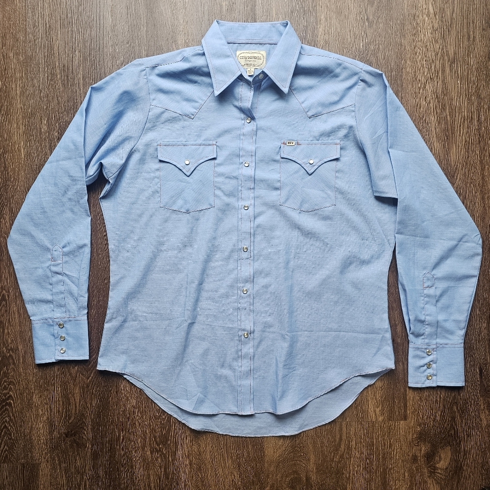 Ely Cattleman Ladies Light Blue Granddaddy womens Button Down Shirt CGS5102-CBU